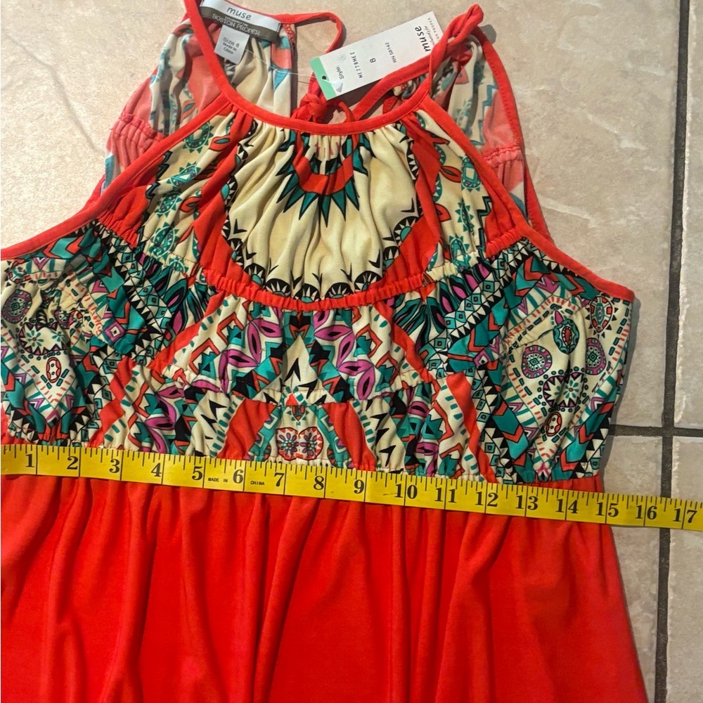 Colorful‎ Dress with Geometric Patterns/ Nwt - Picture 4 of 7